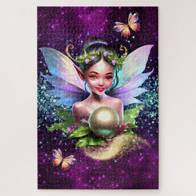 Quebra-cabeça Fairy princess enchanted girls birthday theme (Vertical)