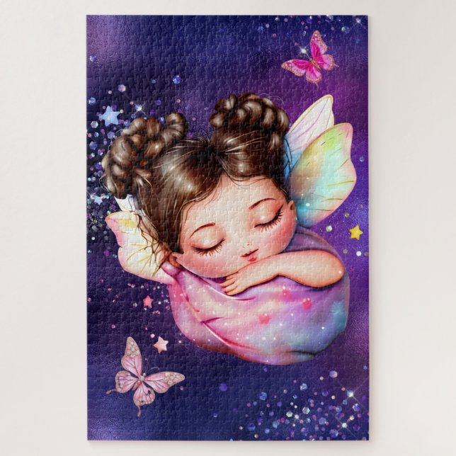 Quebra-cabeça Fairy slumber party butterfly kids birthday theme (Vertical)