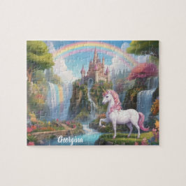 Quebra-cabeça Fairy Unicorn e Castle Personalizados
