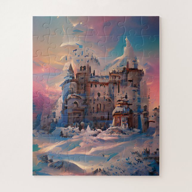 Quebra-cabeça Fairytale World, Castelo de inverno, Castelo de Ne (Vertical)