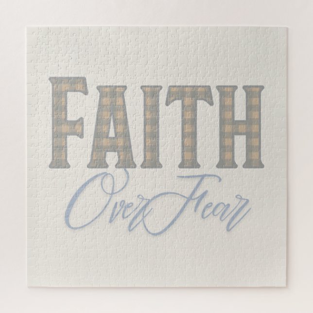 Quebra-cabeça Faith Over Fear Christian Typography Design (Vertical)