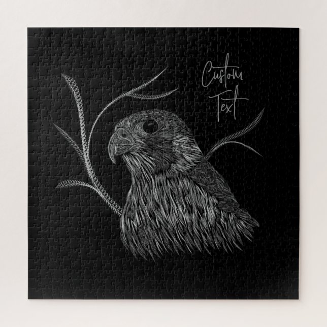 Quebra-cabeça Falcão Peregrino em Ramais de Árvore com Escrita M (Vertical)