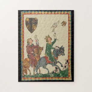 Quebra-cabeça Falcoaria, Codex Manesse do século XIV