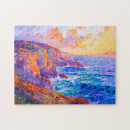 Quebra-cabeça Falésias no Impressionista Paisagem do Pôr do Sol 