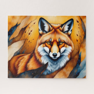 Quebra-cabeça Fall Fox Painting