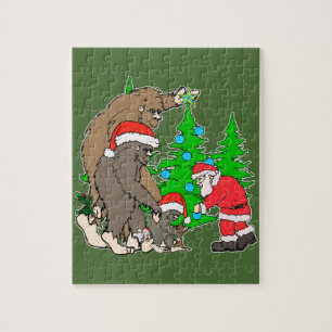 Quebra-cabeça Família e papai noel de Bigfoot
