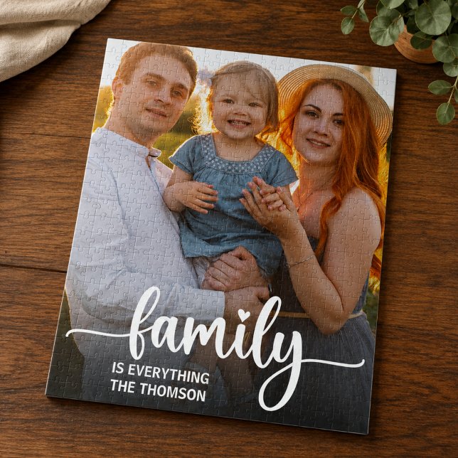 Quebra-cabeça Família Moderna É Tudo Foto Script  (puzzles family photo christmas modern holiday family gift)