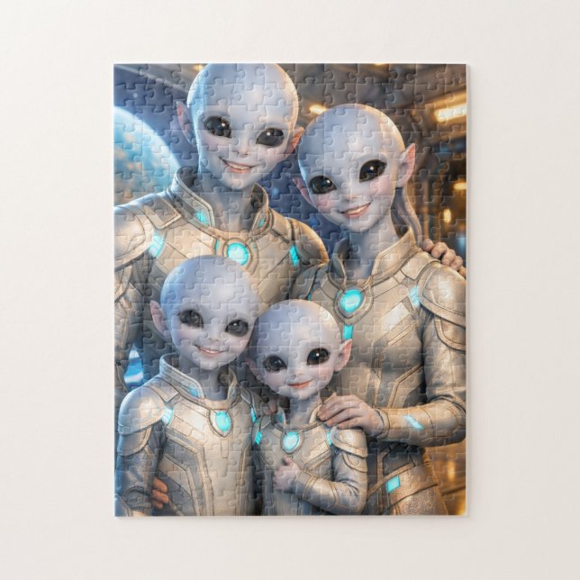 Quebra-cabeça Família OVNI  ("Family from another galaxy")