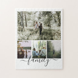Quebra-cabeça Família Personalizada de Colagem de Fotos e Texto