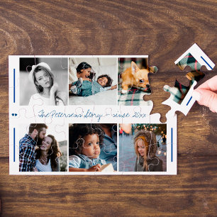 Quebra-cabeça Família personalizada seis imagens colagem modern