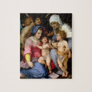 Quebra-cabeça Família santamente com anjos, c.1515-16 (óleo no