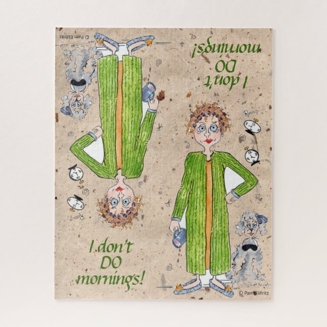 Quebra-cabeça Familiar dizendo que não faço caricatura de manhãs (Vertical)