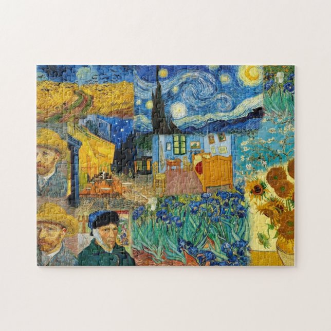 Quebra-cabeça Famosa Colagem de Obras-Primas de Van Gogh (Horizontal)