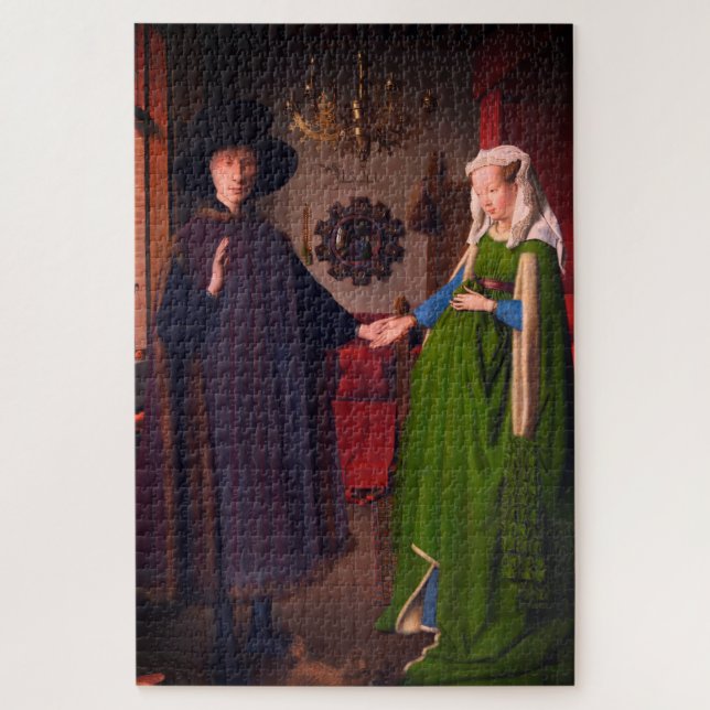 Quebra-cabeça Famoso retrato da família Jan Van Eyck - Arnolfini (Vertical)