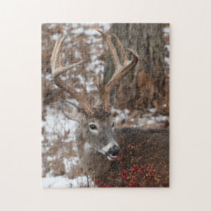 Quebra-cabeça Fanfarrão dos cervos de Whitetail que come bagas