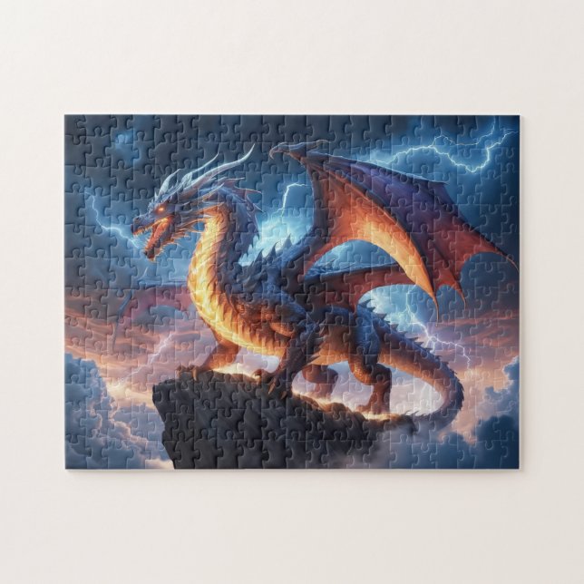Quebra-cabeça Fantasia de Dragão de Fogo Puzzle para Amantes de  (Horizontal)