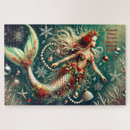 Quebra-cabeça Fantasia de Natal de Sereia de Feriado Encantada