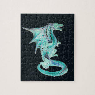 Quebra-cabeça Fantasia do Dragão Azul-Celeste Arte do Dragão do