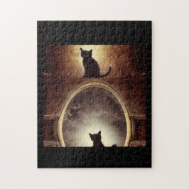 Quebra-cabeça Fantasia escura do mistério do gato preto