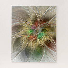 Quebra-cabeça Fantasia Floral com o Dourado Abstrato moderno Fra