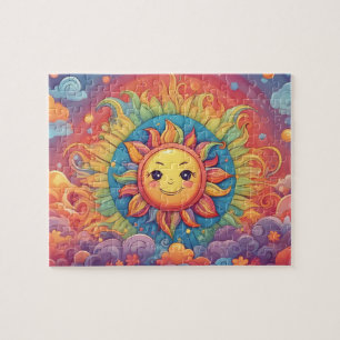 Quebra-cabeça Fantasia Mundo Colorida Sol