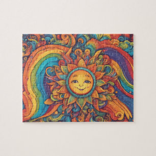 Quebra-cabeça Fantasia Mundo Colorida Sol