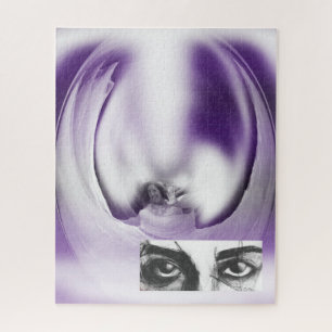 Quebra-cabeça Fantasia senhora e olhos arte roxa