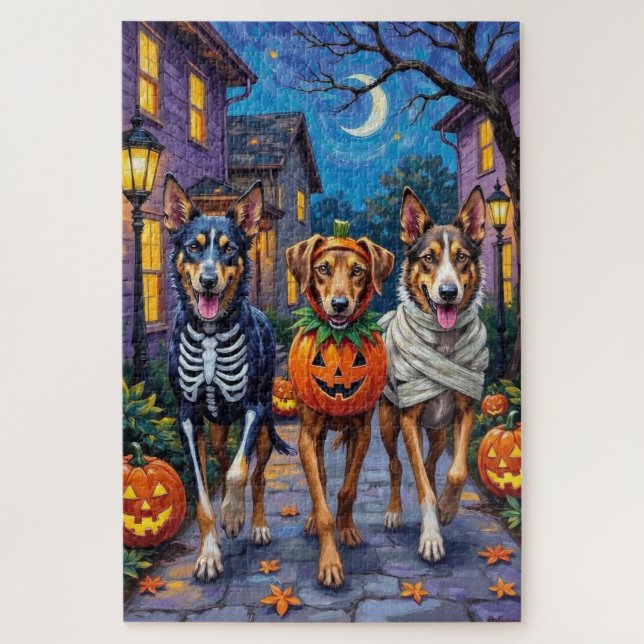 Quebra-cabeça Fantasias de Halloween para Irish Wolfhound Trick- (Vertical)