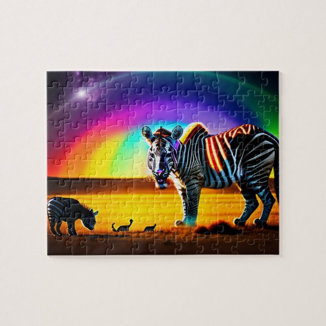 Quebra-cabeça Fantástico Zebra Tiger Animal (Horizontal)