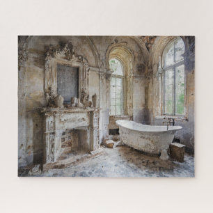 Quebra-cabeça Fantasy Abandonado Francês Chateau Bathroom