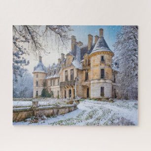 Quebra-cabeça Fantasy Abandonou Chateau Francês no Inverno