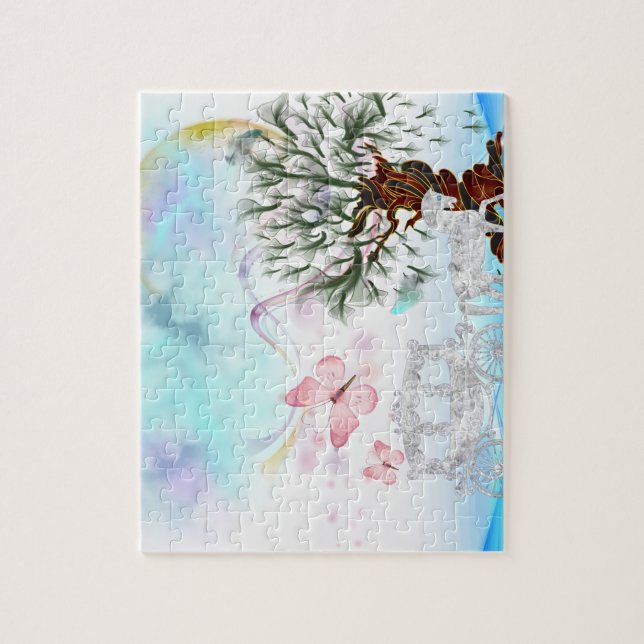 Quebra-cabeça Fantasy Crystal Horse Carruagem (Vertical)