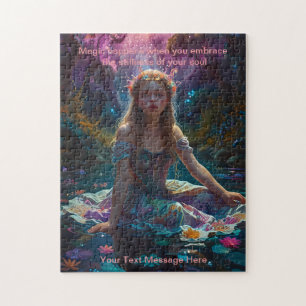 Quebra-cabeça Fantasy Girl em um momento de silêncio em um lago