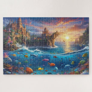 Quebra-cabeça Fantasy Medieval City Sea Life Duro Soldagem