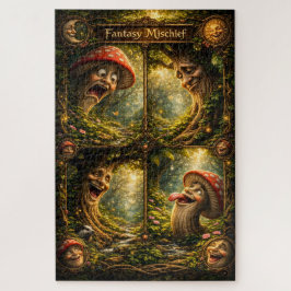 Quebra-cabeça Fantasy mischief, enchanted forest jigsaw puzzle m