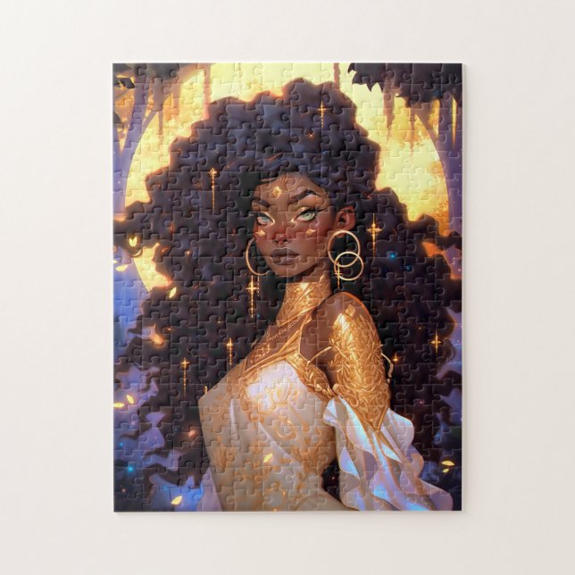 Quebra-cabeça Fantasy Mulher Afro-Americana Art (Vertical)