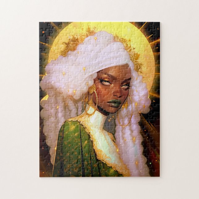 Quebra-cabeça Fantasy Mulher Afro-Americana Art (Vertical)