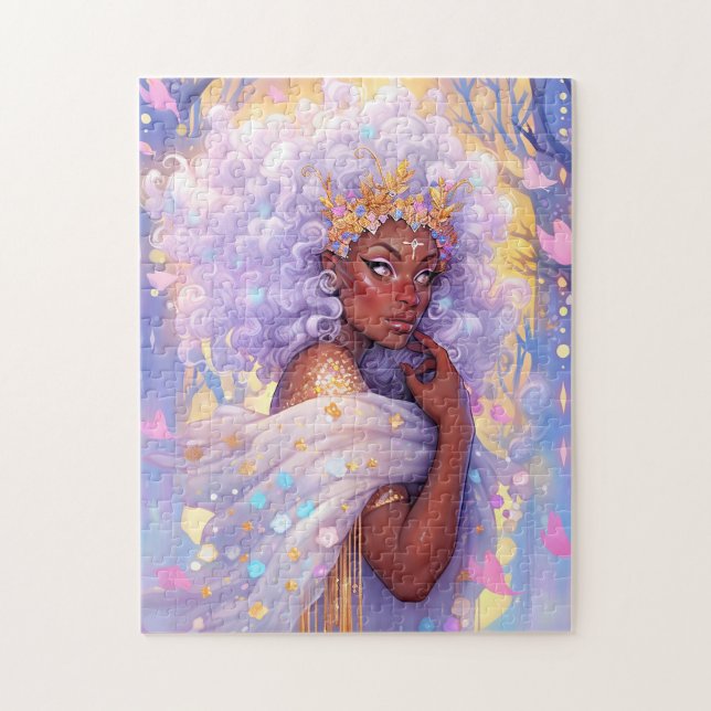 Quebra-cabeça Fantasy Mulher Afro-Americana Art (Vertical)