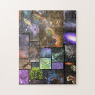 Quebra-cabeça Fantasy Squared Collage of Outer Space