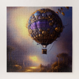 Quebra-cabeça Fantasy Steampunk Purple Vintage Balão de Ar Quent