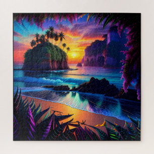 Quebra-cabeça Fantasy Tropical Beach Three