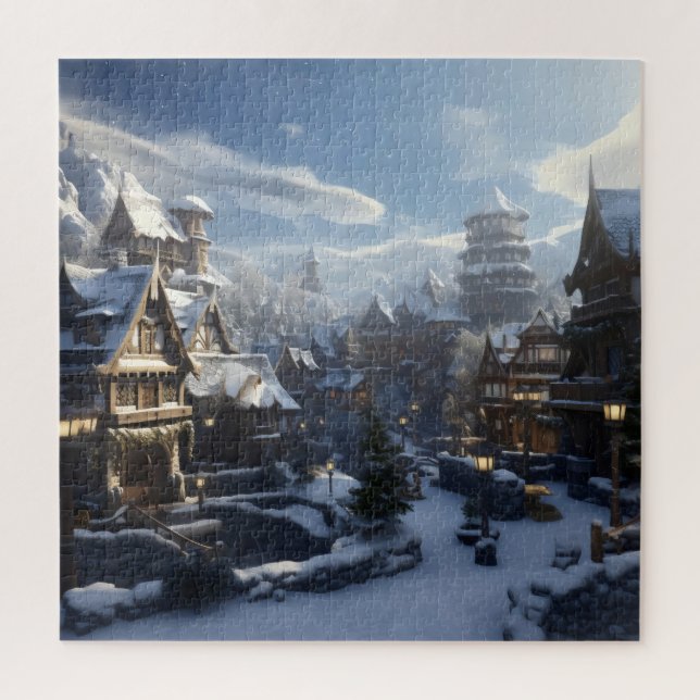 Quebra-cabeça Fantasy Winter Town (Vertical)