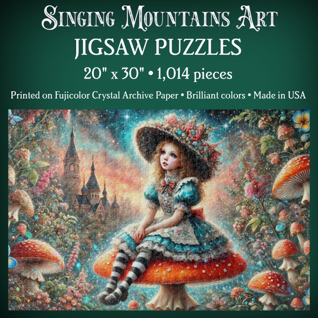 Quebra-cabeça Fantasy Wonderland Alice On Mushroom (Criador carregado)