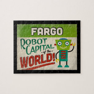 Quebra-cabeça Fargo North Dakota Robot - Funny Vintage