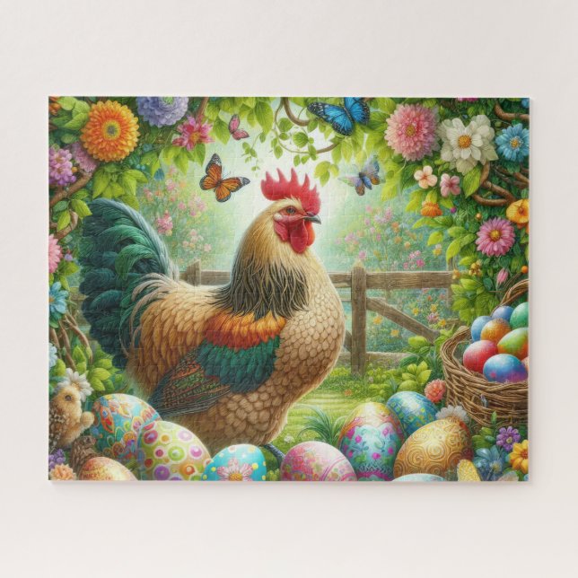 Quebra-cabeça Farmhouse Easter Rooster (Horizontal)