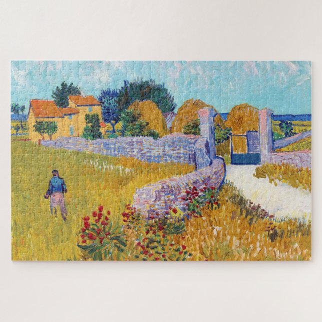 Quebra-cabeça Farmhouse in Provence, Van Gogh (Horizontal)