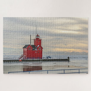 Quebra-cabeça Farol conhecido como Grande Vermelho na Holanda, M