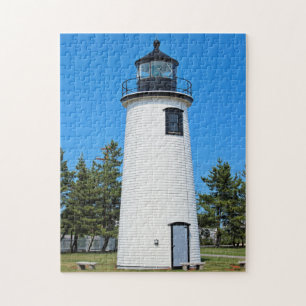 Quebra-cabeça Farol da Ilha Plum Massachusetts Jigsee Quebra-cab