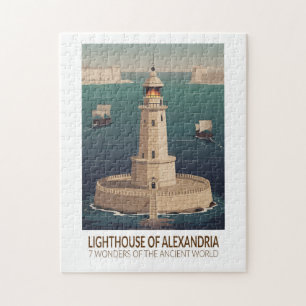 Quebra-cabeça Farol de Alexandria 7 Maravilhas do Mundo