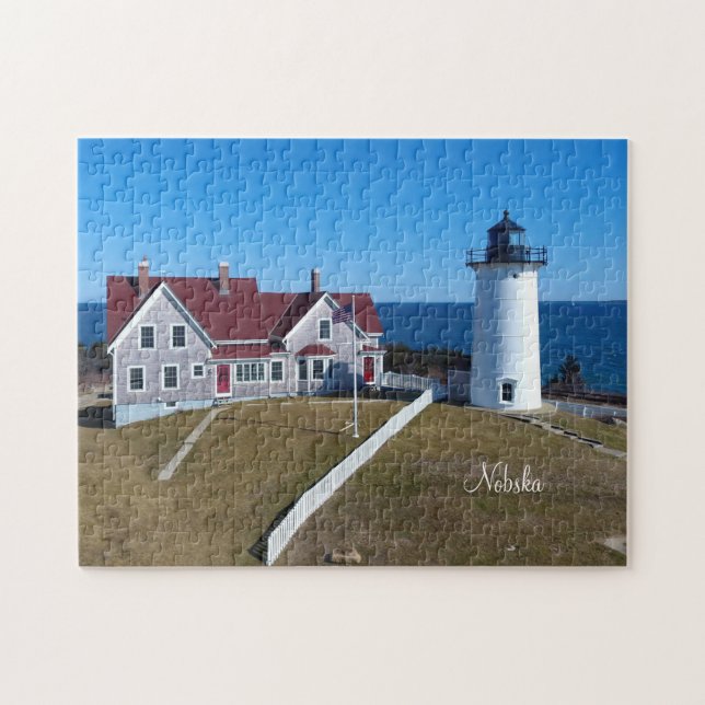 Quebra-cabeça Farol de Fotos Personalizado do Cape Cod (Horizontal)